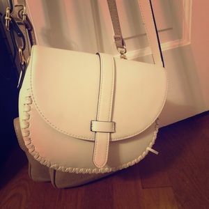 White cross back bag